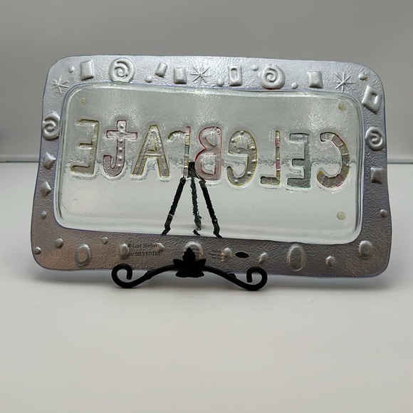 Silvestri Celebrate Platter Serving Dish by Lori Seibert Fused Glass - Picture 3 of 16